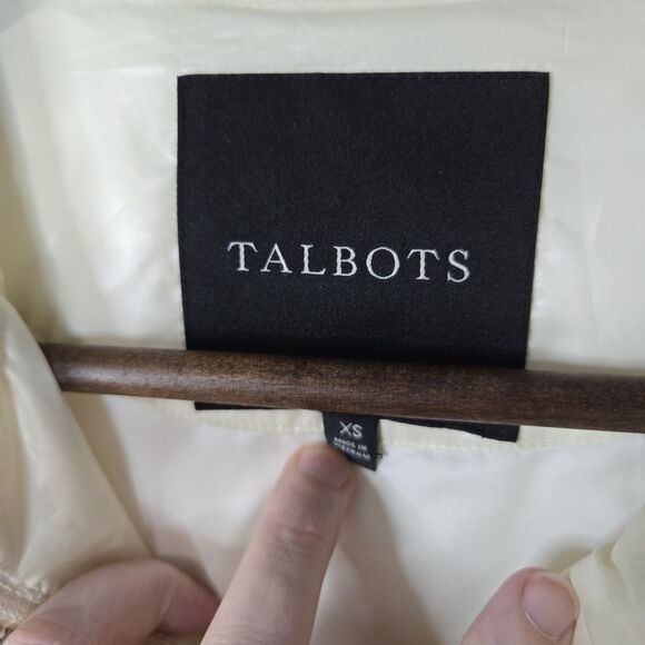 Talbots Cream Lightly Puffed Puffer Jacket Minimalist XS - Picture 3 of 6